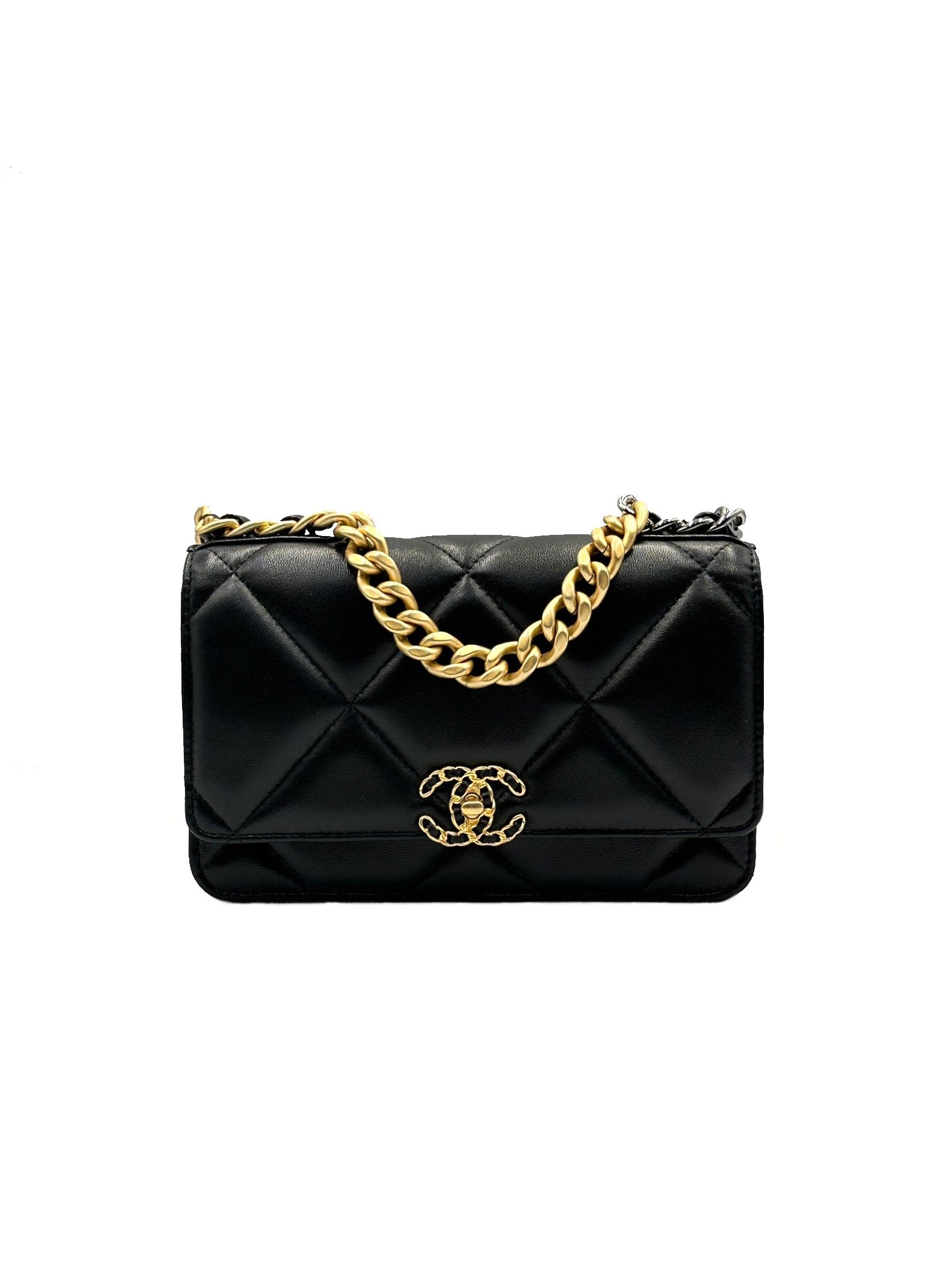 CHANEL 19 Quilted WOC with Duo Hardware tone - Black