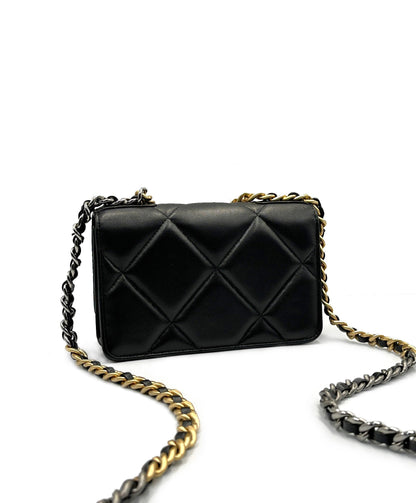 CHANEL 19 Quilted WOC with Duo Hardware tone - Black