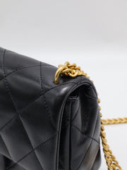 CHANEL Lambskin Heart Clasp Flap Bag 20 - Black with Gold Hardware