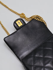 CHANEL Lambskin Heart Clasp Flap Bag 20 - Black with Gold Hardware