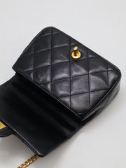 CHANEL Lambskin Heart Clasp Flap Bag 20 - Black with Gold Hardware