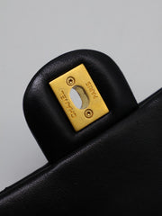 CHANEL Lambskin Heart Clasp Flap Bag 20 - Black with Gold Hardware