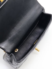 CHANEL Lambskin Heart Clasp Flap Bag 20 - Black with Gold Hardware