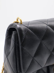 CHANEL Lambskin Heart Clasp Flap Bag 20 - Black with Gold Hardware