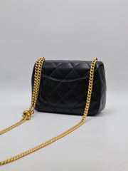 CHANEL Lambskin Heart Clasp Flap Bag 20 - Black with Gold Hardware