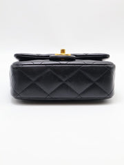 CHANEL Lambskin Heart Clasp Flap Bag 20 - Black with Gold Hardware
