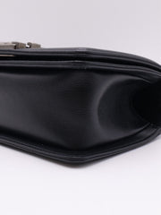 CHANEL Boy Flap Bag 20 Grained Calfskin - Black with Silver Hardware