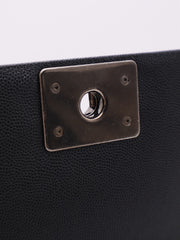 CHANEL Boy Flap Bag 20 Grained Calfskin - Black with Silver Hardware