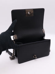 CHANEL Boy Flap Bag 20 Grained Calfskin - Black with Silver Hardware