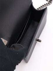 CHANEL Boy Flap Bag 20 Grained Calfskin - Black with Silver Hardware