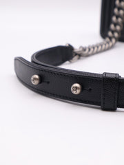 CHANEL Boy Flap Bag 20 Grained Calfskin - Black with Silver Hardware