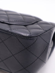 CHANEL Lambskin Camellia Adjustable Flap Bag 20 - Black with Gold Hardware