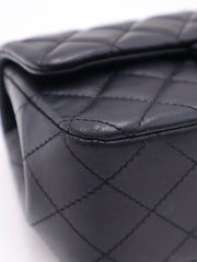 CHANEL Lambskin Camellia Adjustable Flap Bag 20 - Black with Gold Hardware