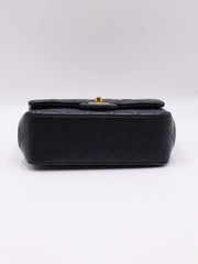 CHANEL Lambskin Camellia Adjustable Flap Bag 20 - Black with Gold Hardware