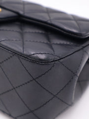 CHANEL Lambskin Camellia Adjustable Flap Bag 20 - Black with Gold Hardware