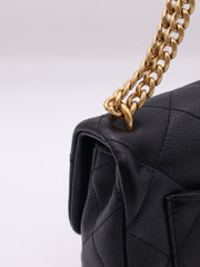 CHANEL Grained Calfskin Heart Clasp Flap Bag 20 - Black with Gold Hardware