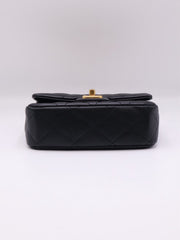 CHANEL Grained Calfskin Heart Clasp Flap Bag 20 - Black with Gold Hardware