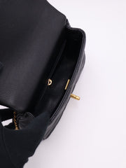 CHANEL Grained Calfskin Heart Clasp Flap Bag 20 - Black with Gold Hardware