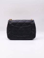 CHANEL Grained Calfskin Heart Clasp Flap Bag 20 - Black with Gold Hardware