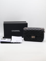 CHANEL 2.55 Reissue Flap Bag 20 - Black with Silver Hardware