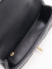 CHANEL Grained Calfskin Heart Clasp Flap Bag 20 - Black with Gold Hardware