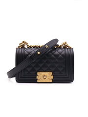 CHANEL Boy Flap Bag 20 Grained Calfskin - Black with Gold Hardware