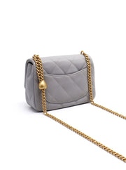 CHANEL Heart Adjustable Clasp Flap Bag 20 - Grey with Gold Hardware
