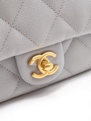 CHANEL Heart Adjustable Clasp Flap Bag 20 - Grey with Gold Hardware