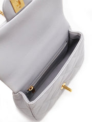 CHANEL Heart Adjustable Clasp Flap Bag 20 - Grey with Gold Hardware