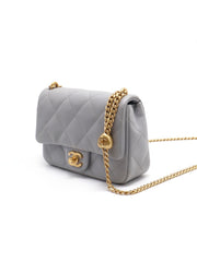 CHANEL Heart Adjustable Clasp Flap Bag 20 - Grey with Gold Hardware