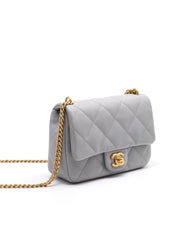 CHANEL Heart Adjustable Clasp Flap Bag 20 - Grey with Gold Hardware