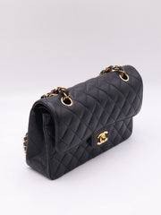 CHANEL Classic Flap Medium 23 Grained Calfskin - Black with Gold Hardware