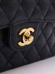 CHANEL Classic Flap Medium 23 Grained Calfskin - Black with Gold Hardware
