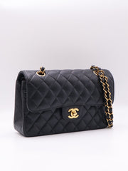 CHANEL Classic Flap Medium 23 Grained Calfskin - Black with Gold Hardware