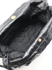 CHANEL 22 Handbag Small - Black/White Logo with Gold Hardware