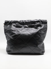 CHANEL 22 Handbag Small - Black/White Logo with Gold Hardware