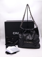 CHANEL 22 Handbag Small - Black with Silver Hardware