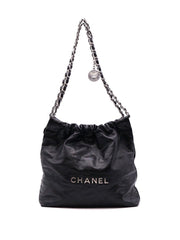 CHANEL 22 Handbag Small - Black with Silver Hardware