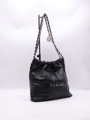 CHANEL 22 Handbag Small - Black with Silver Hardware