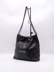 CHANEL 22 Handbag Small - Black with Silver Hardware