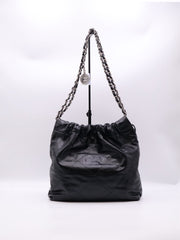 CHANEL 22 Handbag Small - Black with Silver Hardware