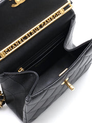 CHANEL 24S Caviar Quilted 31 Rue Cambon Mini Top Handle Flap - Black / Gold