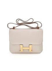 Hermès Constance 24 Craie with Gold Hardware