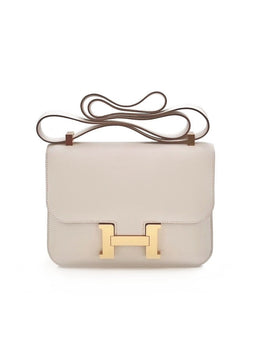 Hermès Constance 24 Craie with Gold Hardware