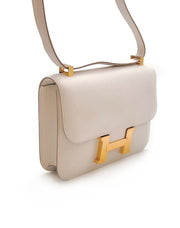 Hermès Constance 24 Craie with Gold Hardware