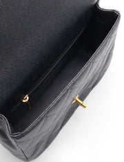 CHANEL Heart Adjustable Clasp Flap Bag 24 - Black with Gold Hardware