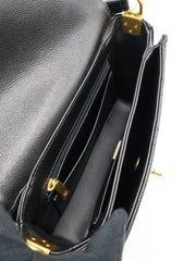 CHANEL Caviar Quilted Small Top Handle Flap - Black with Gold Hardware