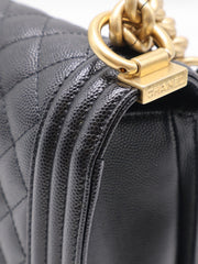 CHANEL Boy Flap Bag 25 Grained Calfskin - Black with Gold Hardware