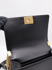 CHANEL Boy Flap Bag 25 Grained Calfskin - Black with Gold Hardware