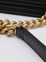 CHANEL Boy Flap Bag 25 Grained Calfskin - Black with Gold Hardware